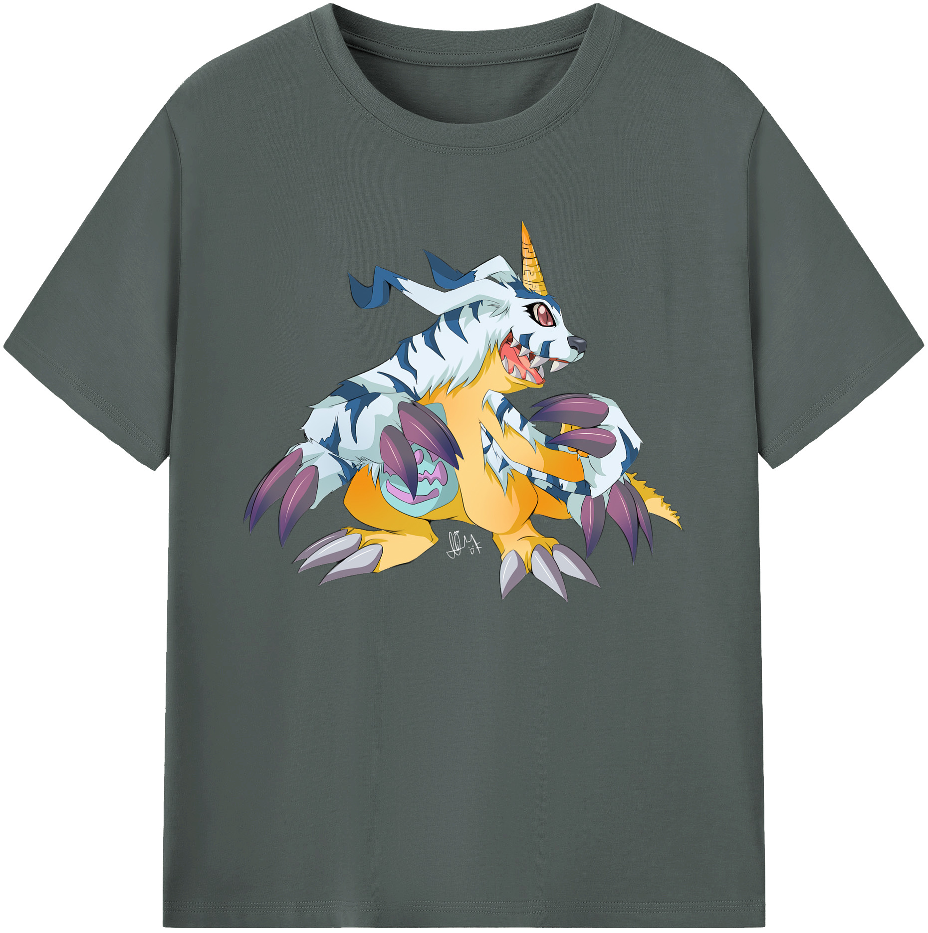 （画像用） Digimon デジタルモンスター/デジモン 綿100％ メンズ半袖Tシャツ｜肌触りやわらか＆通気性